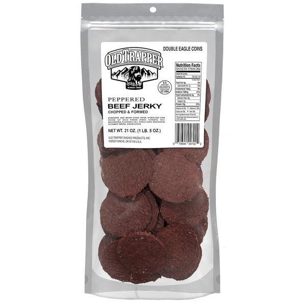 Old Trapper Peppered Double Eagle Beef Jerky | Real Wood Smoked |