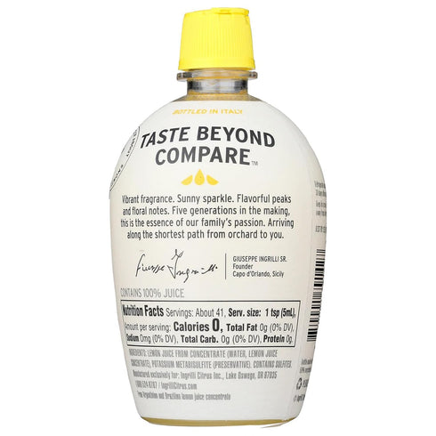 Ingrilli 100% 7 Oz (Pack 6) Lemon Juice from Concentrate, Fl Bottle
