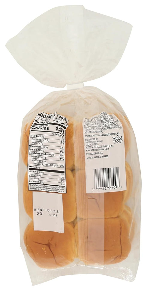 WHOLE FOODS MARKET KITCHENS 16.9 OZ Brioche Dinner Rolls