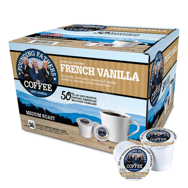 Founding Fathers Coffee Single Serve Pods for Keurig 2.0, French Vanilla, 36 Count