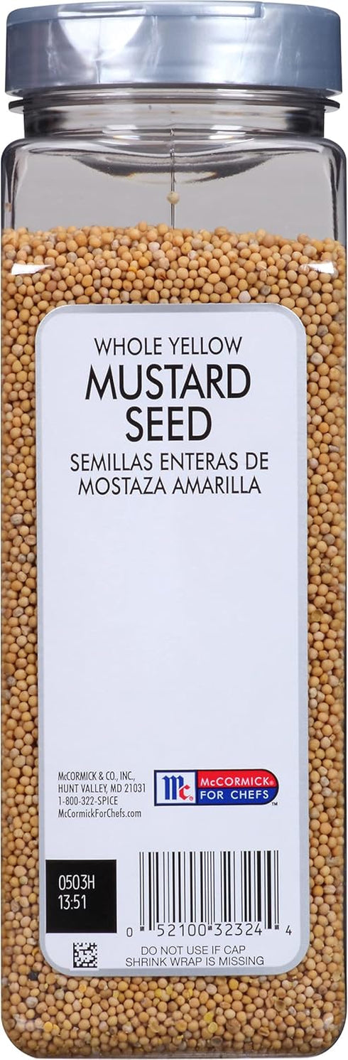 22 oz 22 McCormick Culinary Whole Yellow Mustard Seed, - One Ounce Container of Yellow Mustard Seeds, Perfect