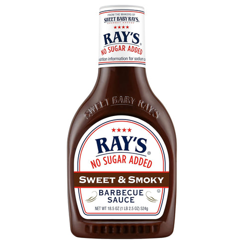 Ray's No Sugar Added Sweet & Smoky Barbecue Sauce, 18.5 oz. (Pack of 3)
