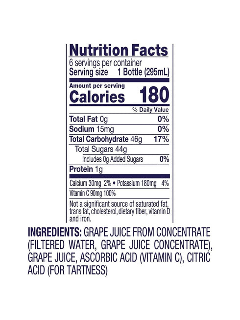 LiteZout 100% 10oz, (24 pack), Concord Grape Juice, by
