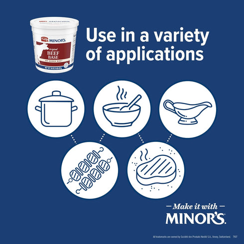 0 16 oz Minor's Beef Base, Great for Soup Broth and Sauces, Grams Trans Fat, No Added MSG, Tub