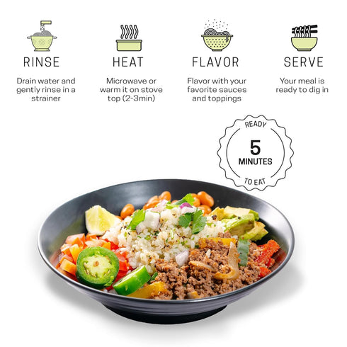 6 Pack (12 2gm, 5 Well Lean USDA Organic Konjac Shirataki Rice - Low Carb, Keto Rice, Servings) - Ideal for Keto