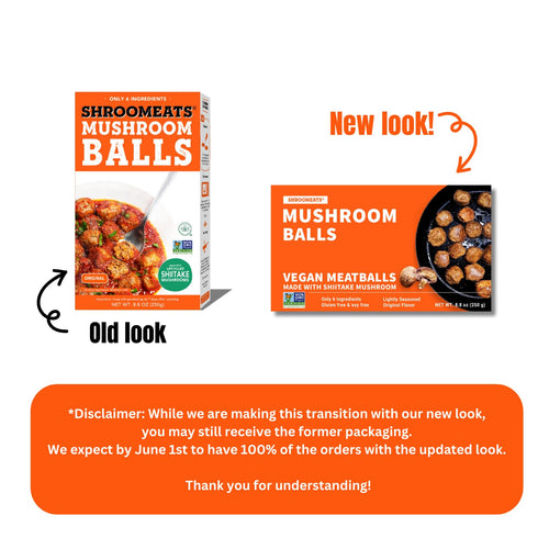 8 8.8 Oz Vegan Shroomeats Mushroom Balls - High Protein Meat Substitute from Shiitake Mushrooms - Non-GMO