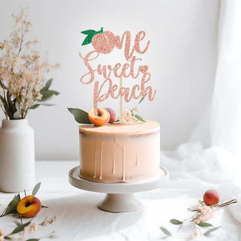 Mis Quince 1st One Sweet Peach Cake Topper, Sweet as a Peach, Birthday Cake Topper, Peach Baby Shower Birthday Party