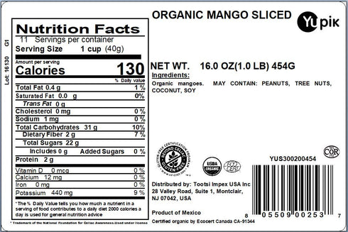 1 lb (16 oz), Yupik Organic Sliced Mango, Non-GMO, Vegan, Gluten-Free, Kosher, Tropical Dried Fruits, Thin Mango