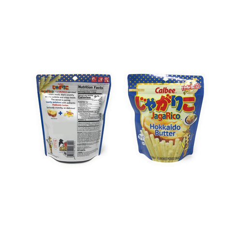 Calbee 1 Pack 3 Packs JagaRico Potato Sticks: Umami Seaweed, Hokkaido Butter and Original, of each flavor, total.