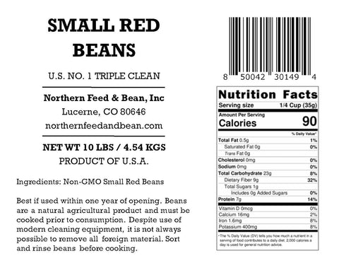 10 High Plains Small Red Beans | Pound Bag | Farm-fresh Small Red Beans | Non-GMO Verified | High Protein & Fiber