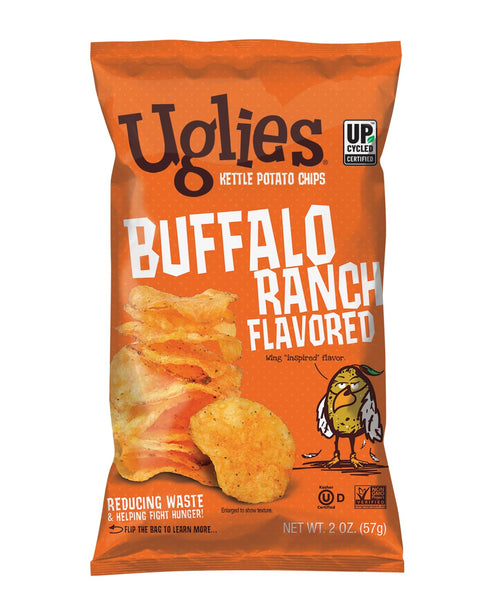 UGLIES Buffalo Ranch Kettle-Cooked Potato Chips, Gluten-Free Snacks, Kosher-Friendly, Non-GMO Snacks for