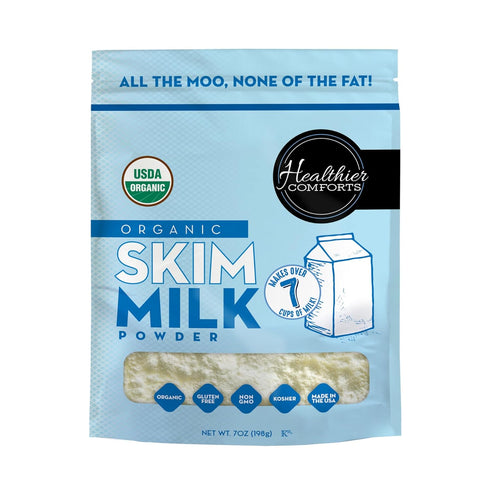 Healthier Comforts Organic Skim Milk Powder | Certified USDA Organic | Fat