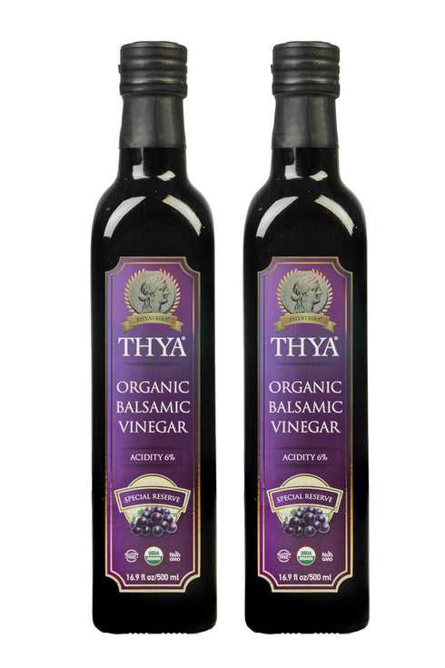 THYA Organic Balsamic Vinegar, Acidity 6%, USDA Organic, Non GMO, Gluten free,