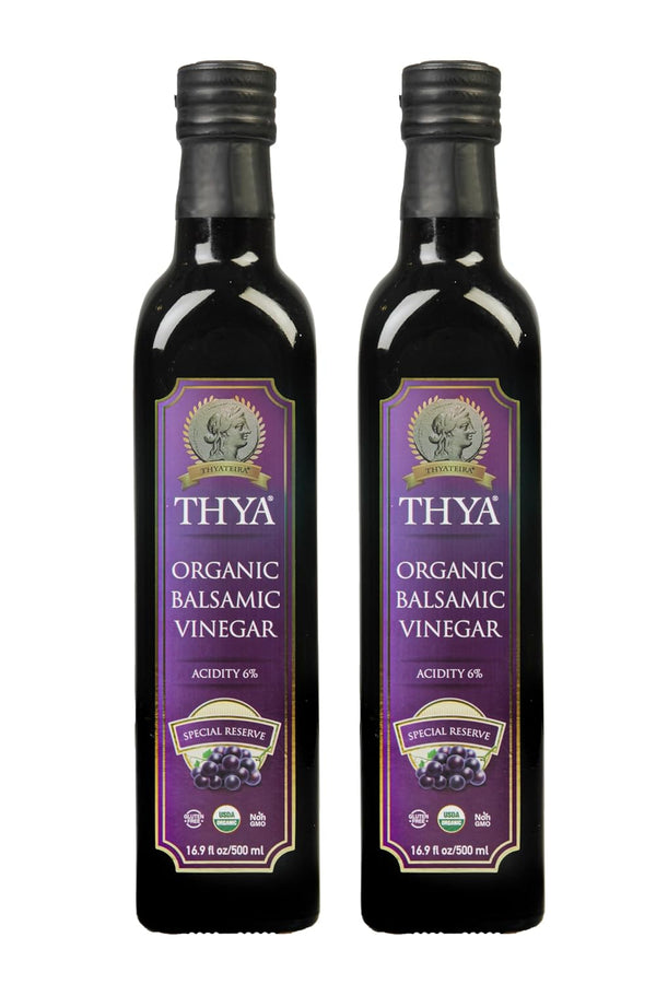 THYA Organic Balsamic Vinegar, Acidity 6%, USDA Organic, Non GMO, Gluten free,