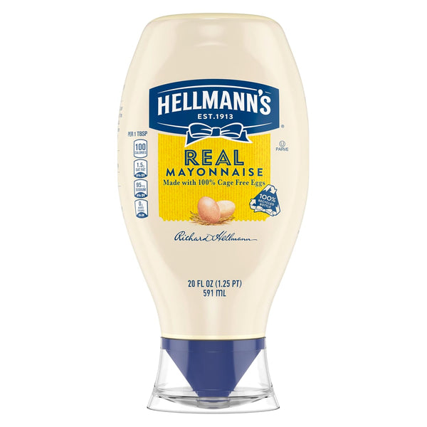 HELLMANN'S Real Mayonnaise Real Mayo Squeeze Bottle For a Rich Creamy Condiment Gluten