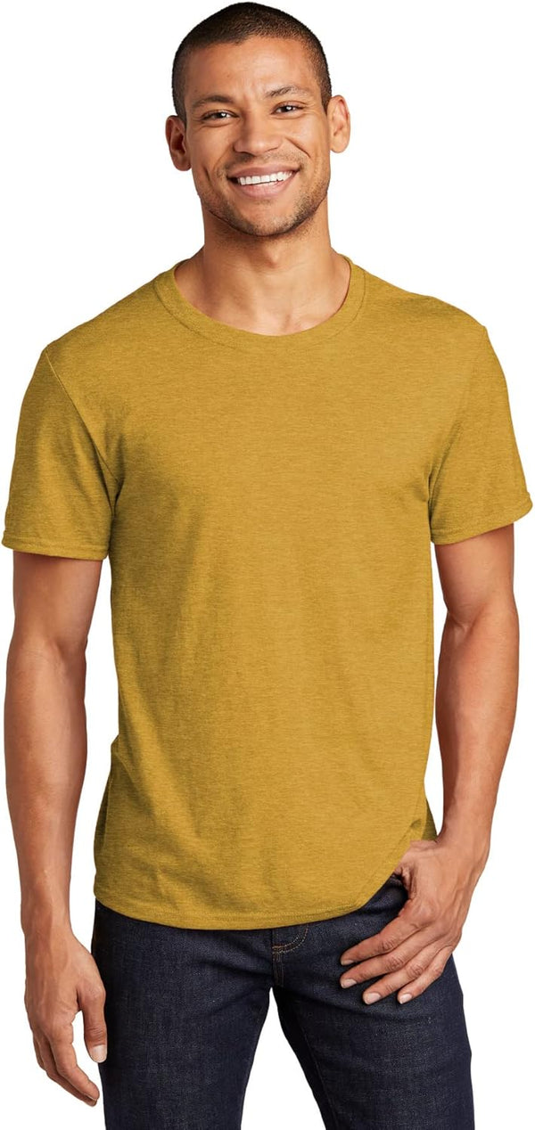 Plain Short Sleeve Premium Tee (Mustard Heather) - Mustard Heather - 4X