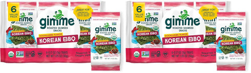 Gimme Seaweed Organic Premium Roasted Seaweed Snacks,Korean BBQ,Keto,Vegan,Gluten-Free,Great Source of Omega3s and