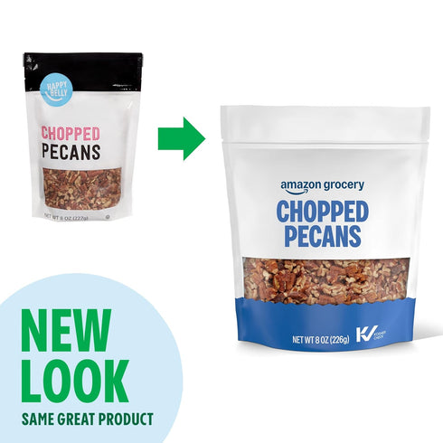 8 Oz Packaging Amazon Grocery, Chopped Pecans, (Previously Happy Belly, May Vary)