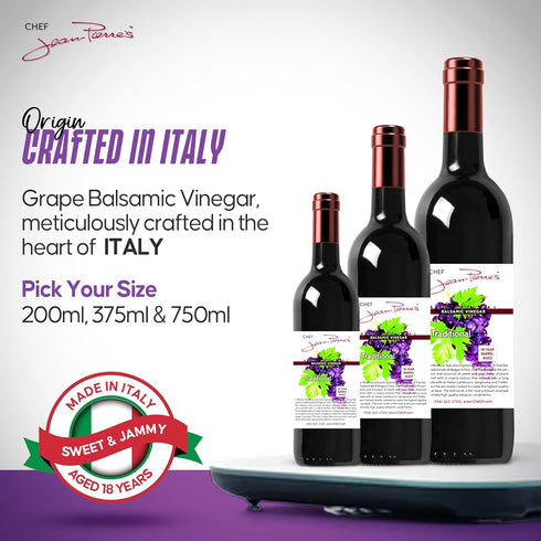 750ml (25oz) 18-Year Chef Jean Pierre's Italian Balsamic Vinegar - Rich Grape Flavor, Traditional Barrel Aged - Ideal