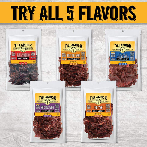 Country 10 Tillamook Smoker Real Hardwood Smoked Beef Jerky, Teriyaki, Ounce