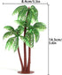 Gyufise 10 Pieces Plastic Green Palm Tree Coconuts Cupcake Toppers, Miniature Figurines for Cake Decorations