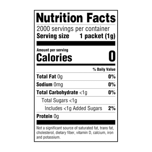 2000 Count Amazon Brand - Happy Belly Zero Calorie Yellow Sucralose Sweetener, (Previously Sugarly Sweet)