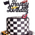 Marwey Race Car Birthday Cake Topper, Happy Birthday Cake Decor, Chequered Flag Themed Party Supplies