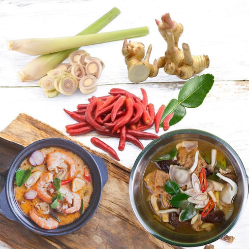 set 5.6 Oz. 160 Dried Mixed Aroma Tom Yum Soup Base (Galangal, Lemongrass, Chili, Ma-Krud leaf) for Thai stye spicy