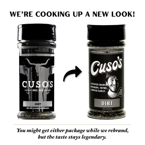 5 oz Cusos Dirt BBQ Seasoning - Dirt Rub - Bold Steak & Brisket Seasoning for Smoking - Dry Rub for Meat - Steak