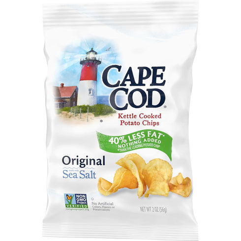 2 Oz (Pack 6) Cape Cod Potato Chips, Less Fat Original Kettle Chips