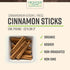 3" 1lb Frontier Co-op Organic Ceylon Cinnamon Sticks, - Bulk Cinnamon Sticks for Crafts, Drinks, Holiday Recipes