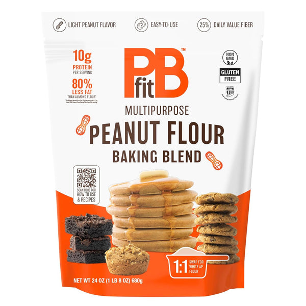 PBfit Peanut Flour Baking Blend - 24 oz, Gluten Free, Non-GMO, 10g Protein, 80% Less Fat than Almond Flour