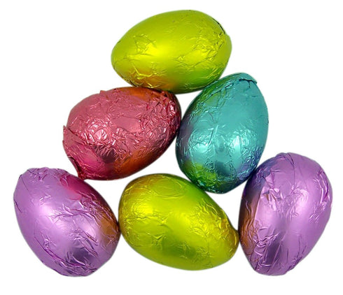 6 Needzo Belgian Milk Chocolate Peekaboo Chicks Foil Wrapped Easter Eggs with Marshmallow Center Basket Stuffers, Eggs
