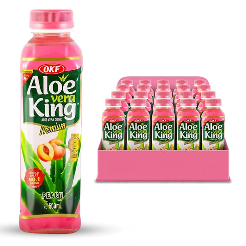 OKF Aloe Vera King Drink with Pure Aloe Pulp, Variety Flavors, 16.9