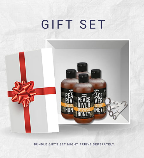 GROVE 4x 12 OZ Set Set (5 Peace River Honey Honey Pineapple Jalapeno Bundle with Measuring Spoon Sweet and Spicy Blend