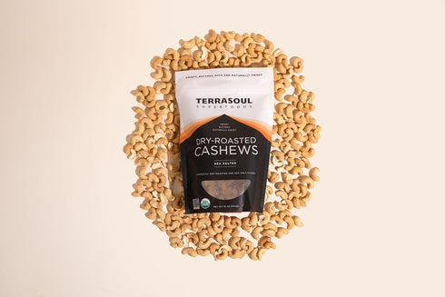 16oz Terrasoul Superfoods Organic Dry-Roasted & Lightly Salted Cashews, Resealable Pouch - Perfect for Snacking