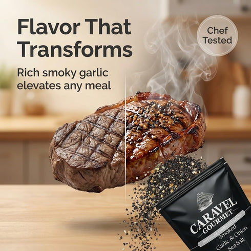 14 oz Smoked Garlic & Onion Sea Salt with Umami Flavor Smoked over Alderwood Onion & Garlic Salt Seasoning