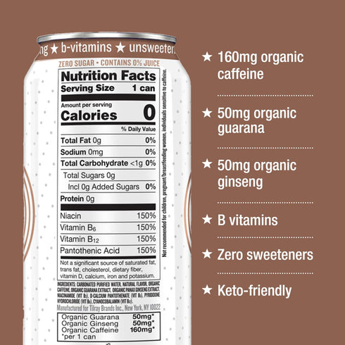 160mg 50mg 50mg 16 oz (8-Pack) Hiball Clean Energy Drink - Vanilla - Zero Sugar, Zero Calorie Sparkling Water