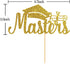 Congrats Masters Cake Topper - Gold Glitter Graduation Decoration for College Graduation Party