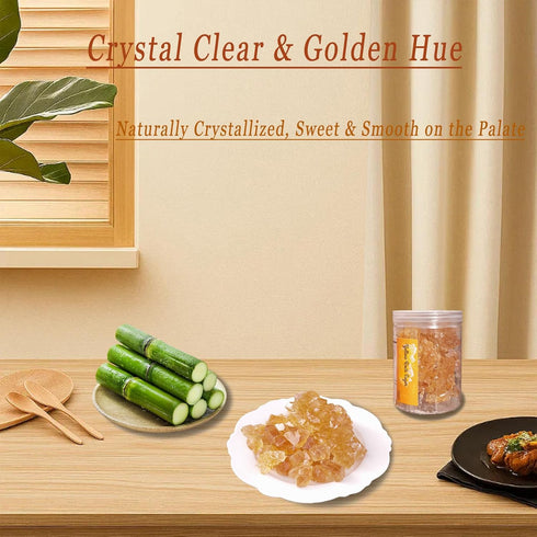 Generic 12.35oz (350g) Natural Yellow Rock Sugar Crystals | Authentic Chinese Raw Rock Sugar for Pho, Tea, Cooking