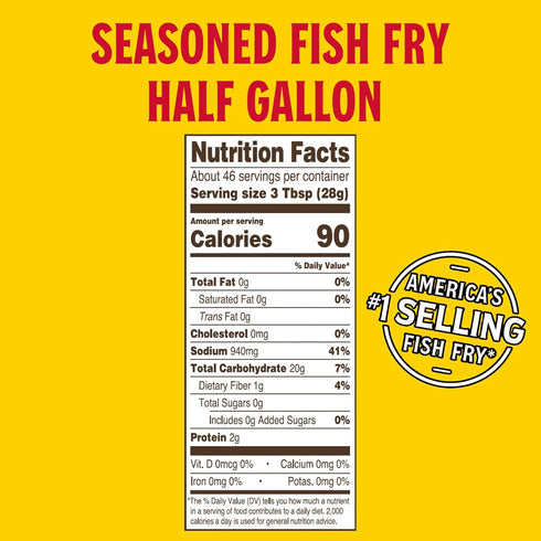 2.88 (Pack 1) Louisiana Fish Fry Seasoned Fish Fry Seafood Breading Mix Pound of - Season and Cook All Your Fish