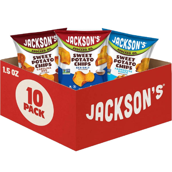 Jacksons Sweet Potato Kettle Chips Avocado Oil Variety Pack made with Premium