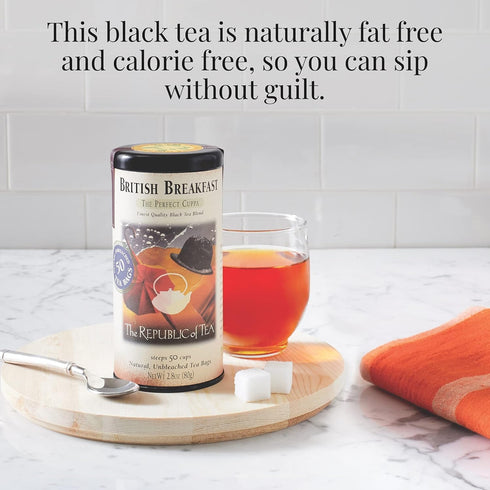 100 The Republic of Tea - British Breakfast Black Tea Super Refill, Tea Bags, Gourmet Black Tea | Caffeinated