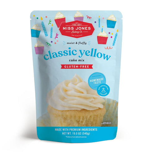 Miss Jones Baking Gluten-Free Classic Yellow Cake Mix - Certified Gluten Free, Premium Ingredients, 19 Ounce (Pack of 1)