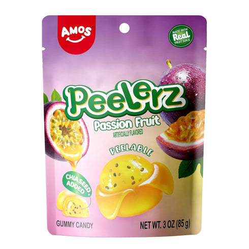 AMOS Peelerz Passion Fruit 85 g Tropical Snack, Pre-Peeled Style Passion Fruit
