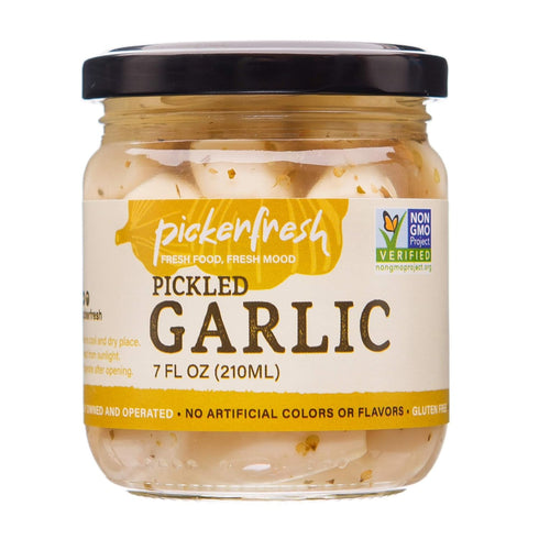 Pickerfresh Pickled Garlic - Gourmet Garlic Cloves - Simple Ingredients - Non-GMO,