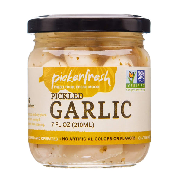 Pickerfresh Pickled Garlic - Gourmet Garlic Cloves - Simple Ingredients - Non-GMO,