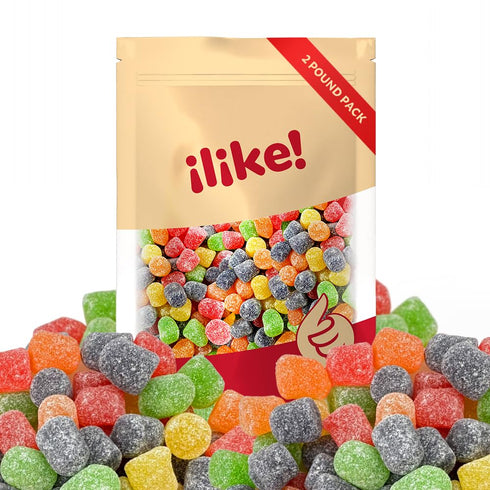 2-Pound Gum Drops Jelly Candy | Bag | Assorted Fruit Flavors | Gumdrops Candy for Holiday Buffets & Dessert Decorating