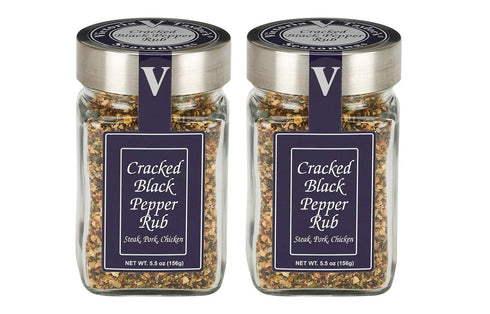 Cracked Black Pepper Rub- 5.5 oz. Jar (Pack of 2) - A