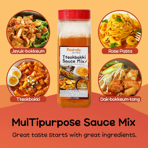 Foodrella Korean Taste Tteokbokki Rice Cake Sauce Mix, Sweet & Spicy Seasoning Mix